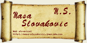 Maša Slovaković vizit kartica
